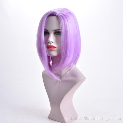 Wholesale Shoulder Length Straight Wigs with couleurs  Heat Resistant Snythetic hair wigs for Women